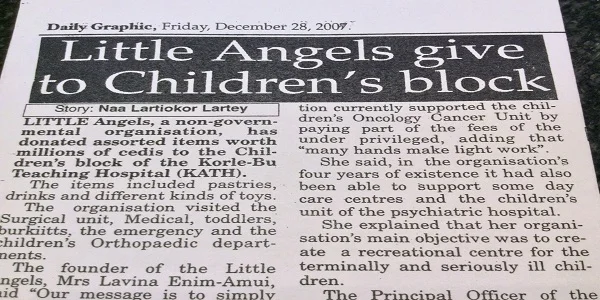 Little Angels Trust donates to Childrens Block