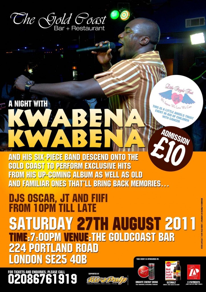 a night with kwabena kwabena in aid of children with cancer